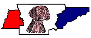 GSPCMTN logo: German Shorthaired Pointer head, with a State of Tennessee background and the GSP is in the middle