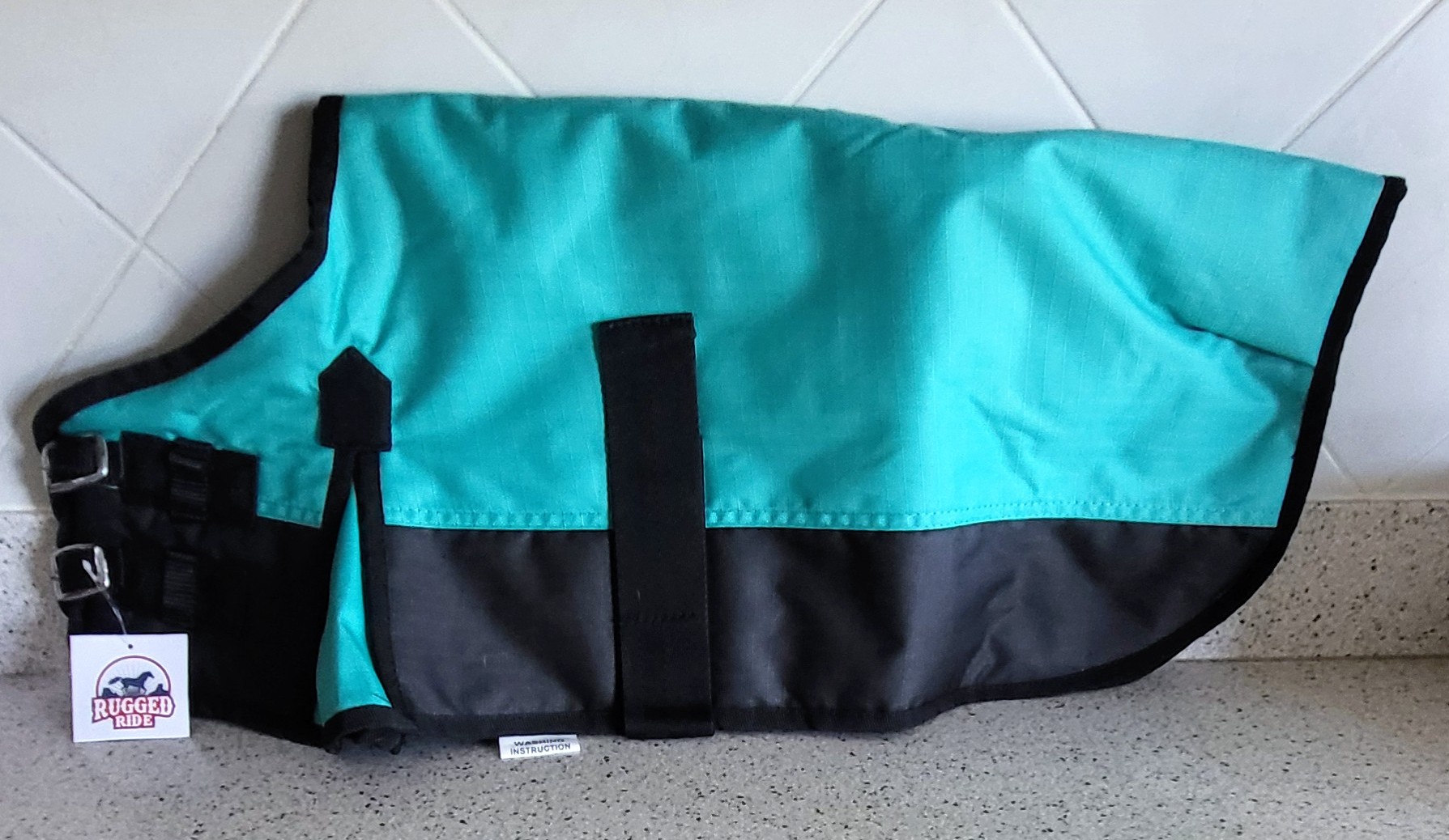 Rugged Ride Waterproof Dog Jacket in Teal